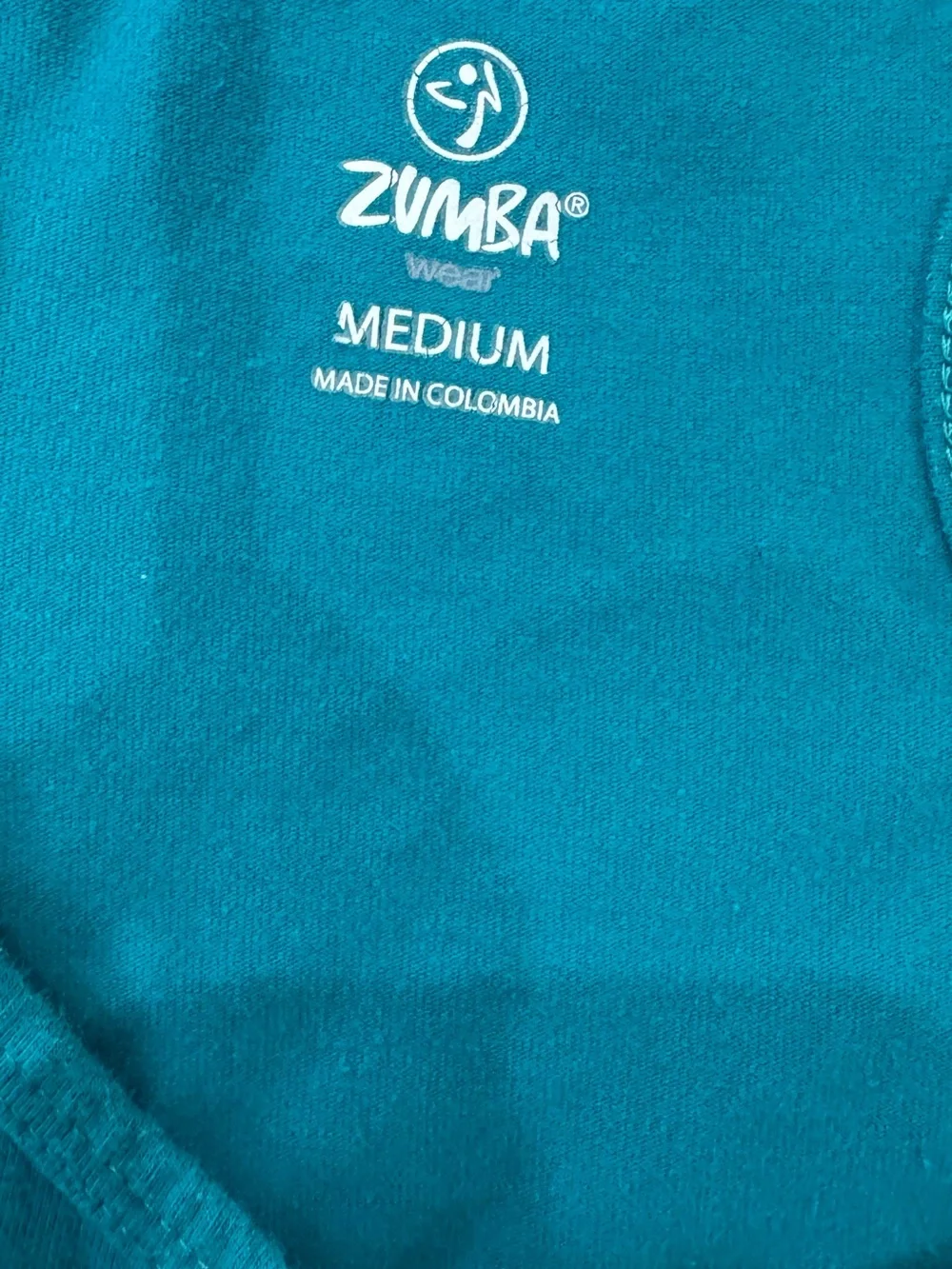 Zumba Fitness Teal Tank with Lime Outline Logo